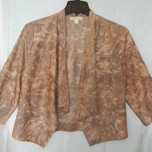 Coldwater Creek Sz 8 Open Front Cardigan 3/4 sleeves Hi Lo Peplum Back Drape